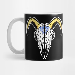 Rams Skull Illustration Mascot Blue Jewel Logo Mug